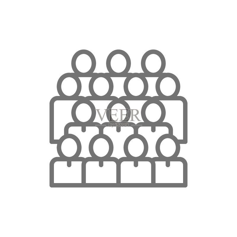 人群、社交、用户群网络线性图标图标素材