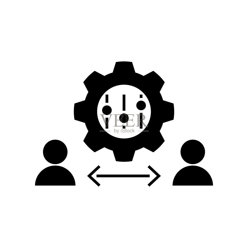 A person with a gear symbolising Regulation icon图标素材