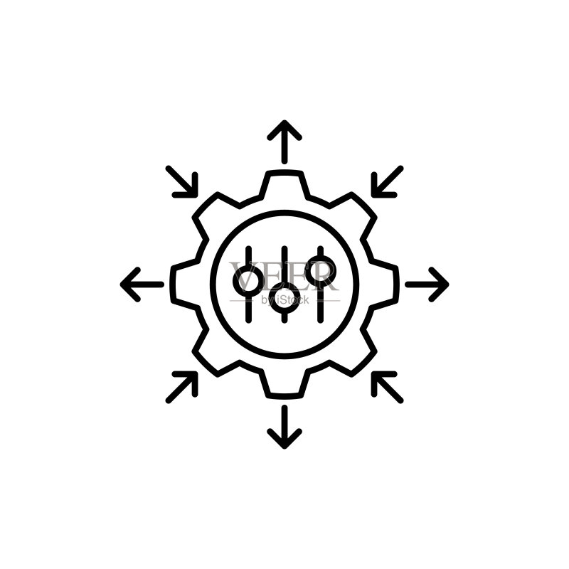 A person with a gear symbolising Regulation icon图标素材