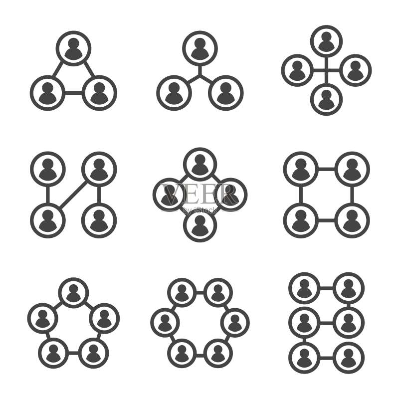人脉连接图标集图标素材