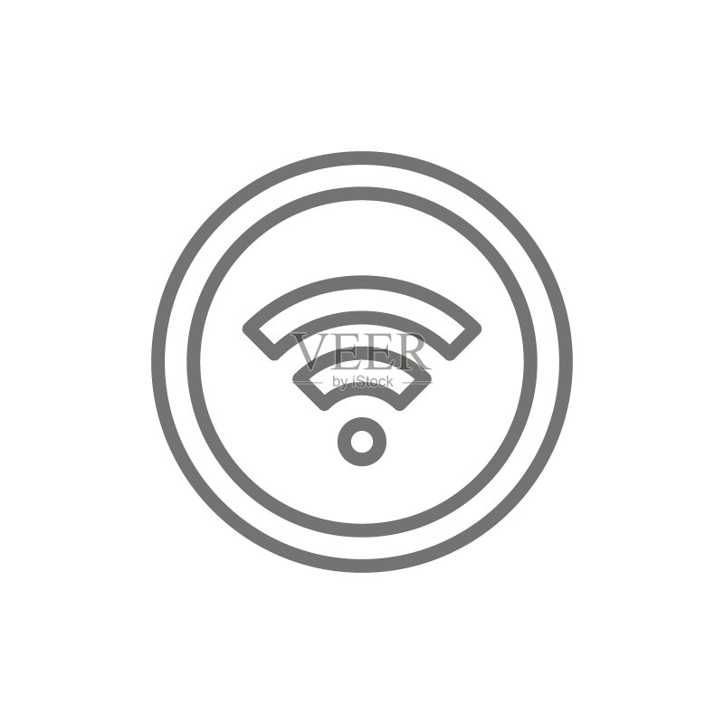 WiFi信号线图标,白色背景图标素材