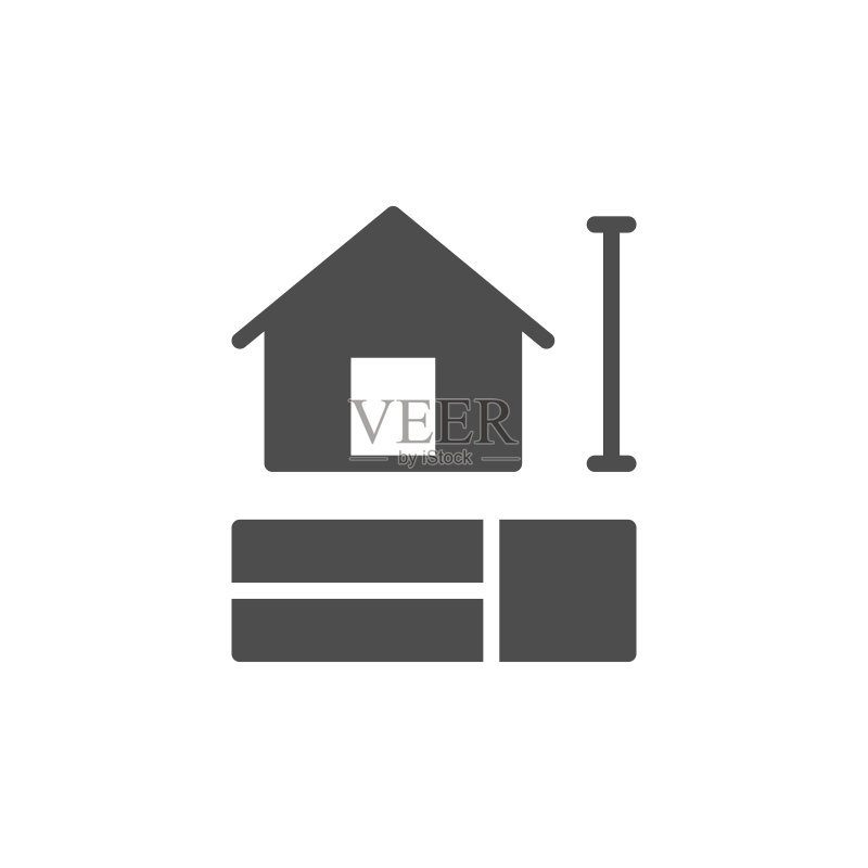 房屋示意图或施工计划图标图标素材