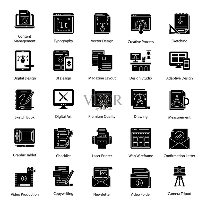 实体风格的平面设计矢量素材包图标素材
