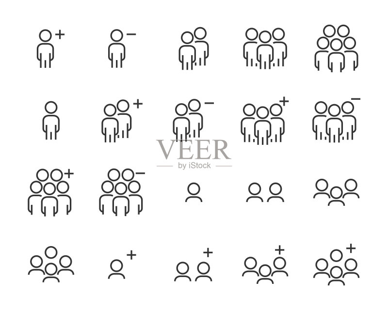 人物图标集,男人,成员,用户,个人图标素材