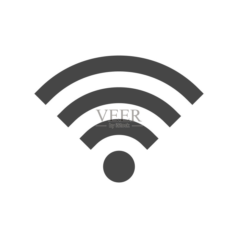用于远程互联网访问的无线网络图标或符号。播客矢量符号,隔离在白色背景上。图标素材