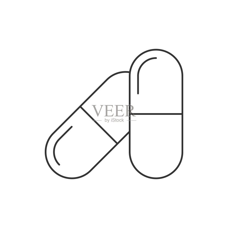 胶囊药丸线条图标图标素材