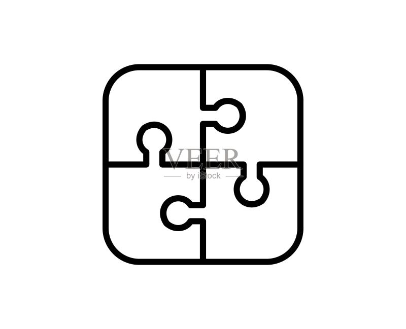 拼图线性图标图标素材