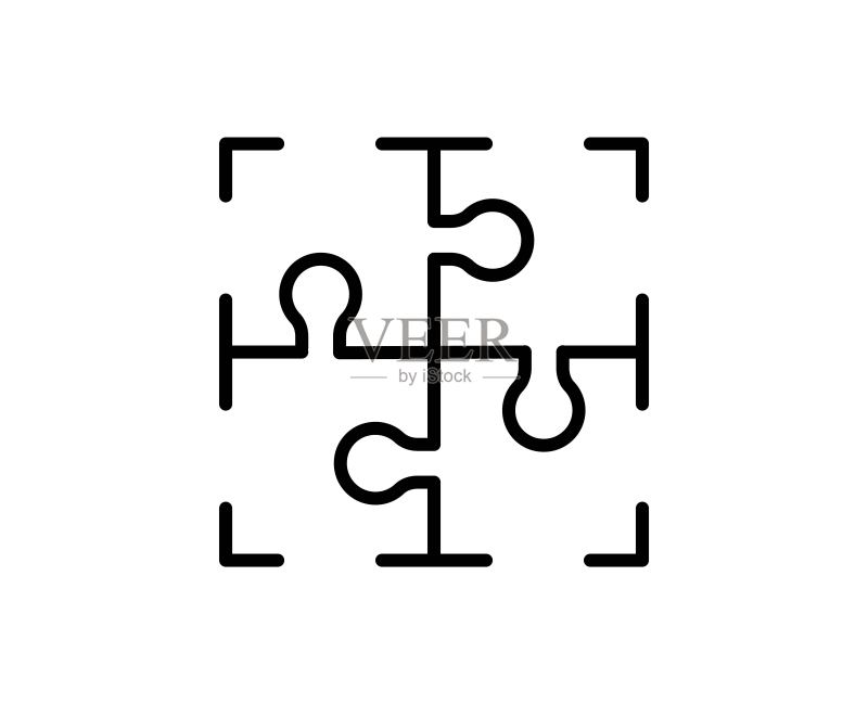 拼图线性图标图标素材