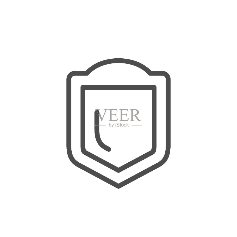 盾牌线条图标与安全概念图标素材