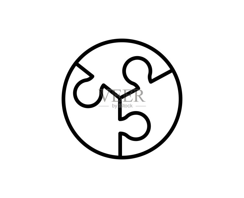 拼图线性图标图标素材