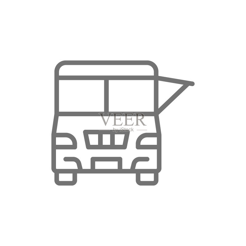 快餐车,节日汽车线性图标图标素材