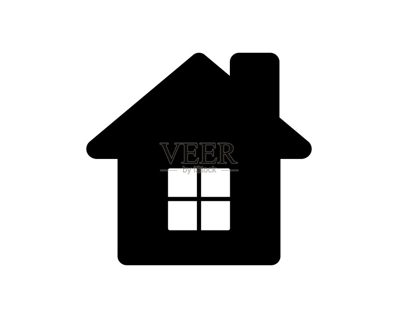 房屋矢量图标:住宅、房地产、居住符号,网页界面标志,白色背景上已隔离图标素材
