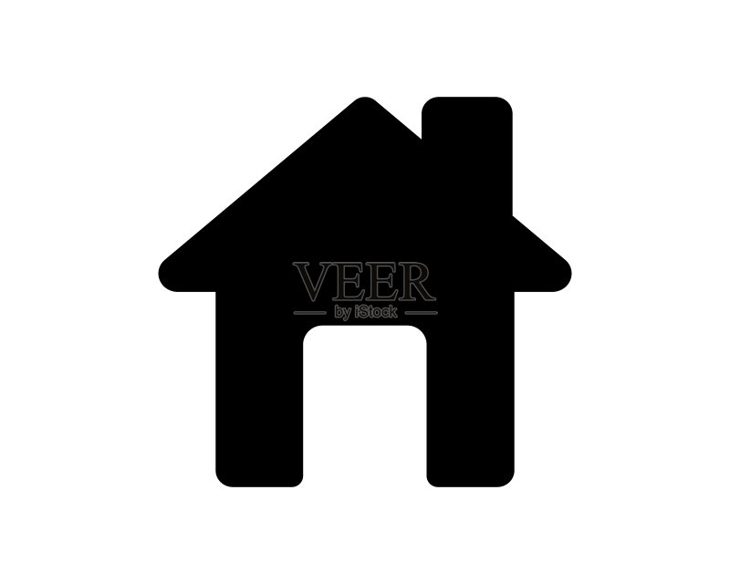 房屋矢量图标:住宅、房地产、居住符号,网页界面标志,白色背景上已隔离图标素材