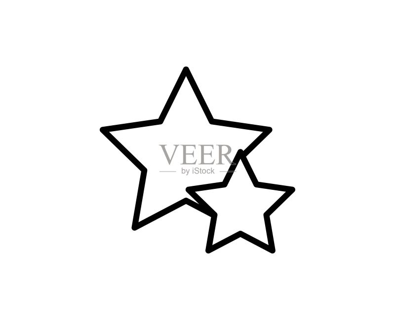 星星线条图标图标素材