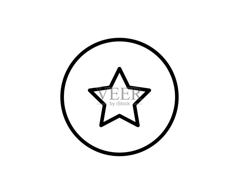 星星线条图标图标素材
