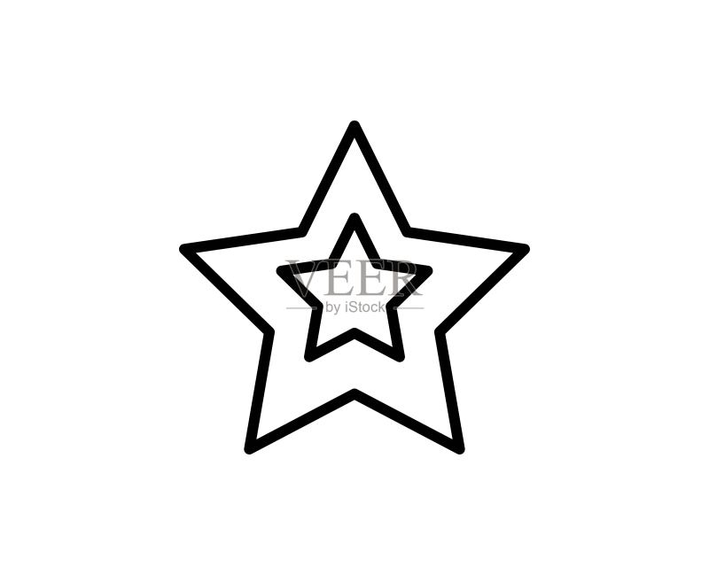 星星线条图标图标素材