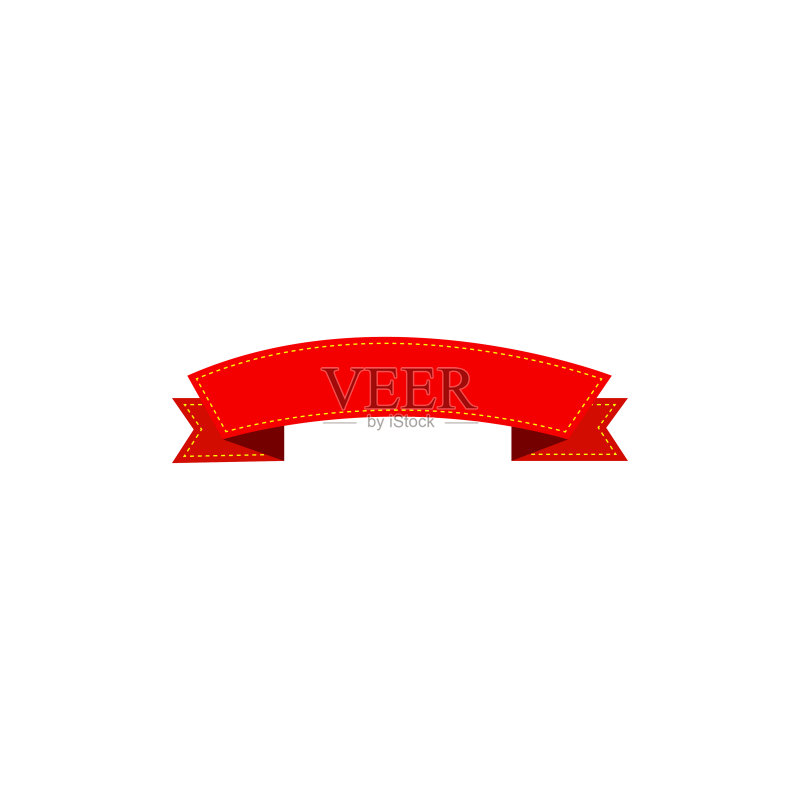 红色丝带banner,红色圣诞丝带banner,白色背景,红色丝带banner矢量图标图标素材