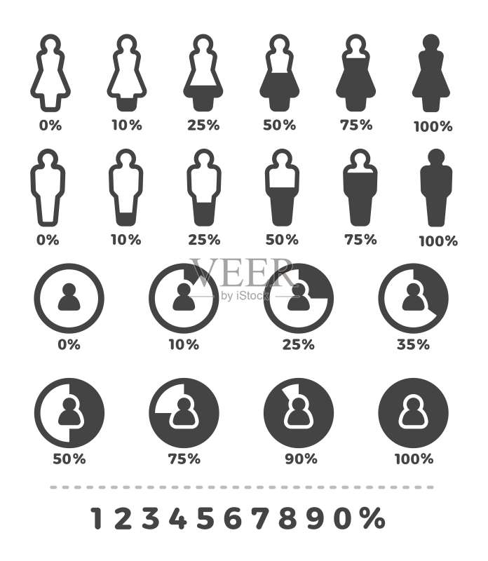 人口统计图标集图标素材