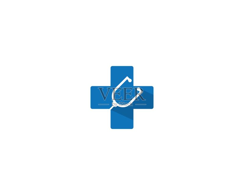医学交叉矢量图标图标素材