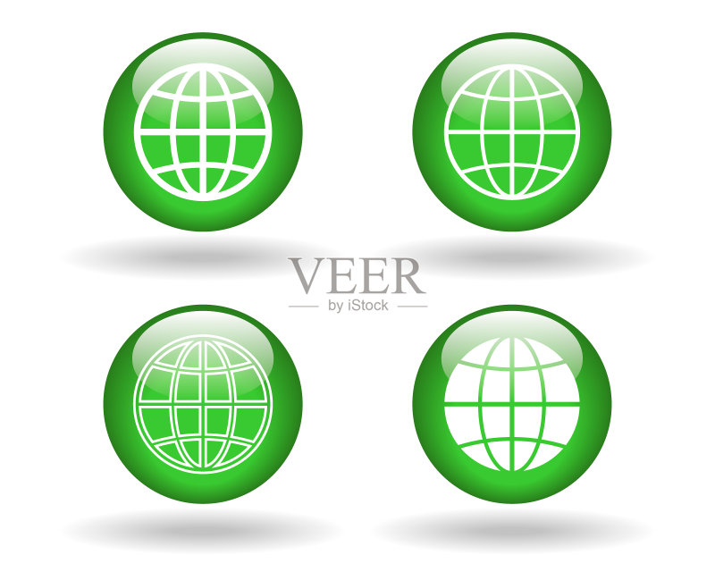 Web图标页面按钮符号。地球logo。矢量插画图像。图标素材