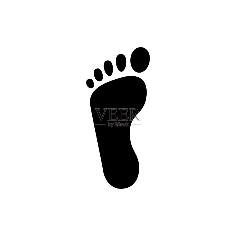 脚印图标或足迹轮廓图标素材