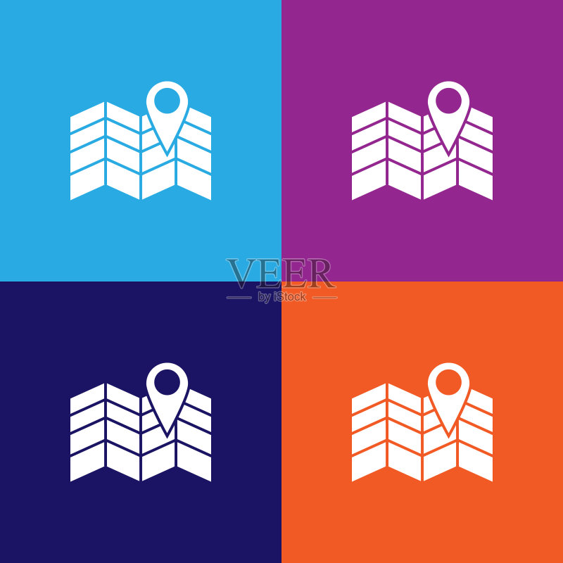 地图定位点图标,旅行元素,适用于网页、logo、移动应用、UI、UX图标素材