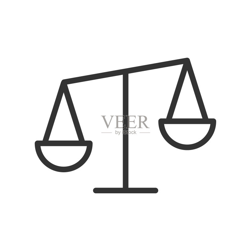 UI网页天平轮廓图标:用于网页、移动设备和用户界面设计的矢量天平图标,白色背景图标素材