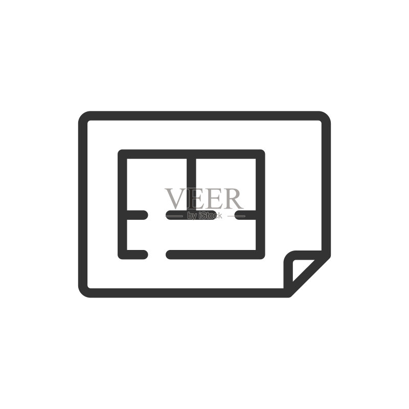 UI网页图标轮廓矢量图,适用于网页、移动和用户界面设计图标素材