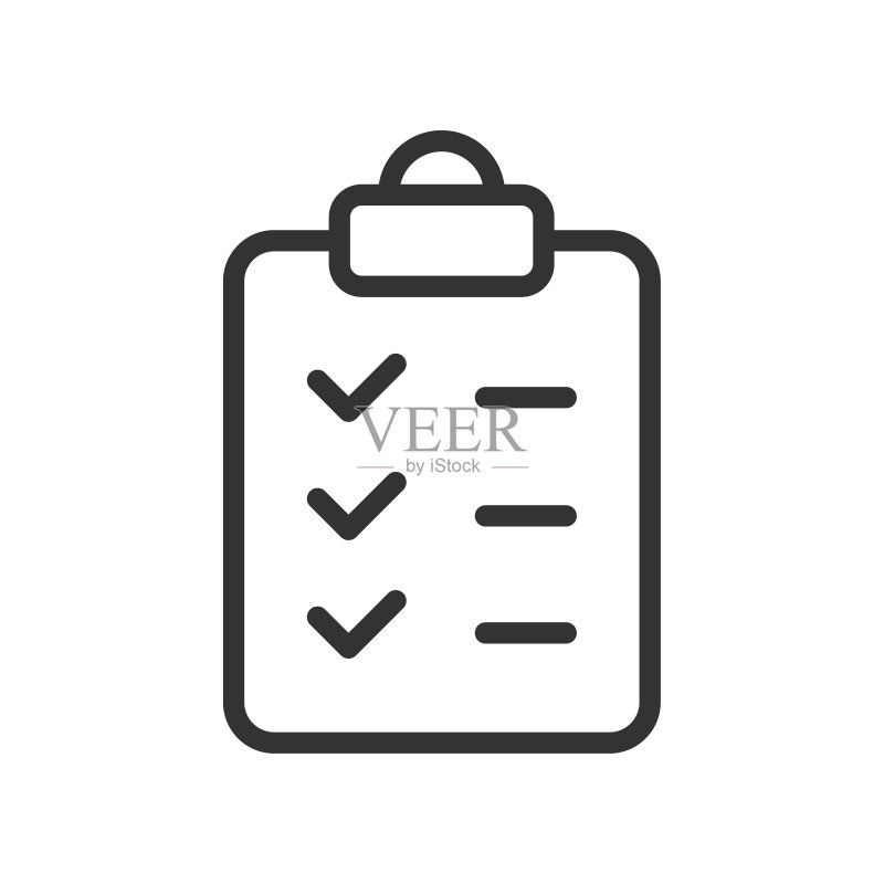 带有列表和复选标记的平板电脑UI界面图标图标素材