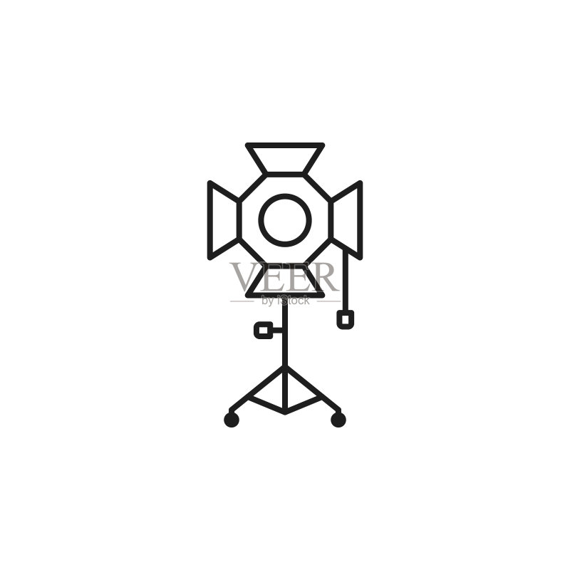 电影摄影反光板图标。派对照明细线图标元素图标素材