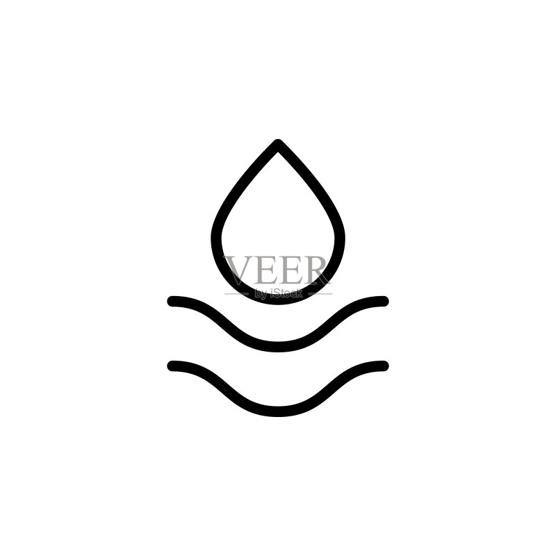 水滴海洋图标,用于UI和UX、网站或移动应用的细线轮廓水图标图标素材