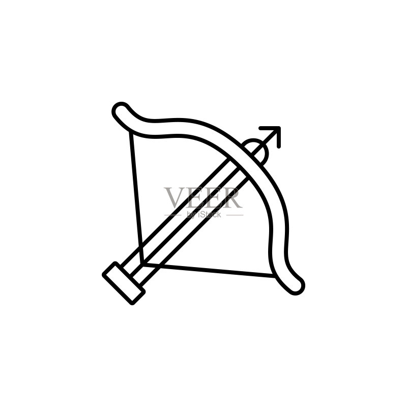 历史: crossbow图标,用于UI和UX的细线轮廓矢量历史图标图标素材