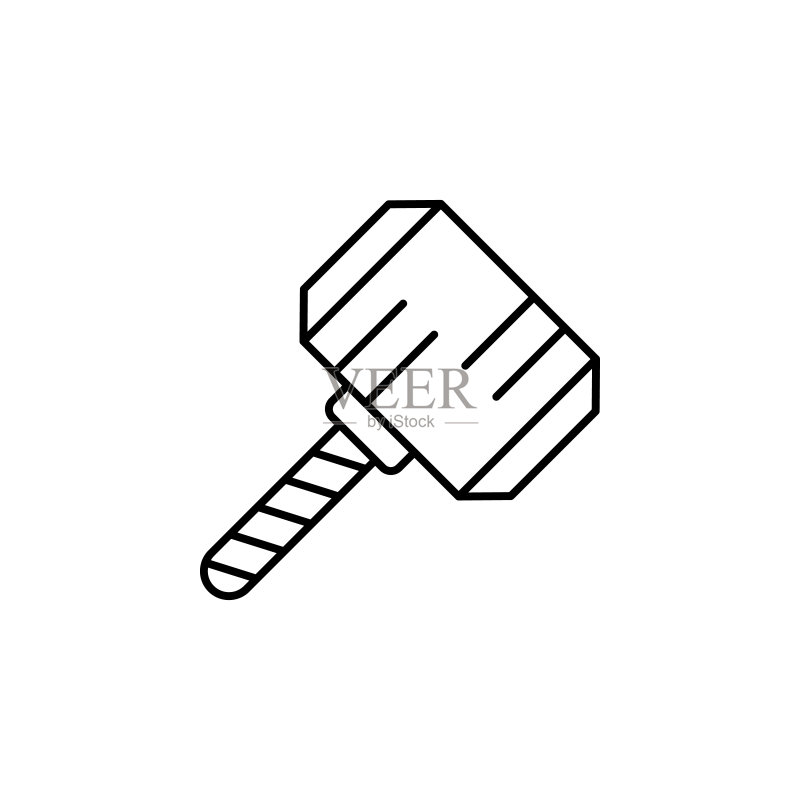 历史:锤子图标,用于UI和UX的细线轮廓矢量历史图标图标素材