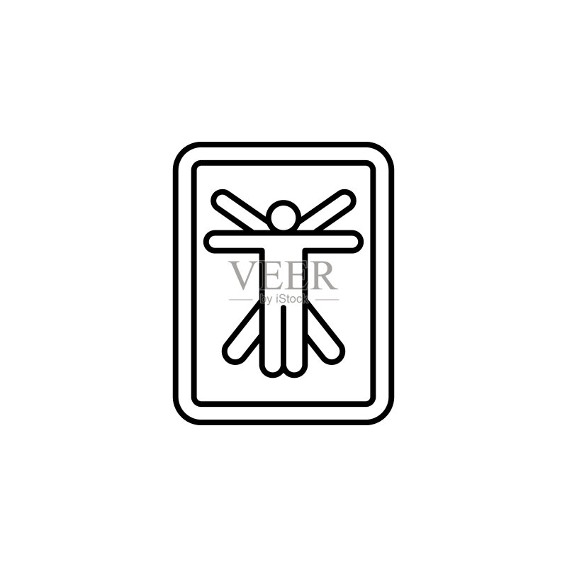 历史:莱昂纳多·达·芬奇图标。用于UI和UX、网站或移动应用程序的历史图标的简单细线、轮廓矢量图标素材