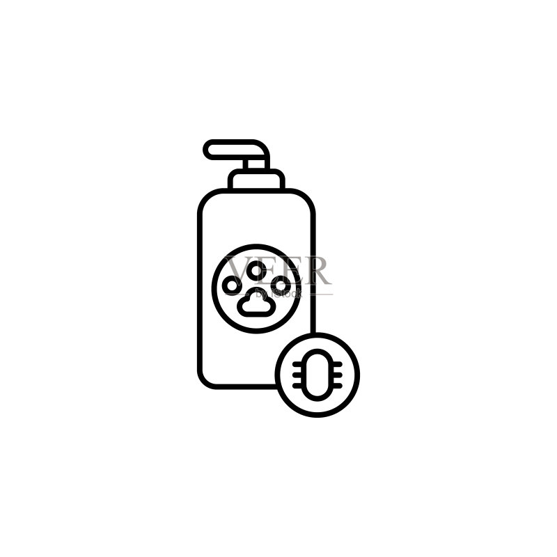 香皂宠物店图标(UI和UX细线条轮廓矢量图)图标素材