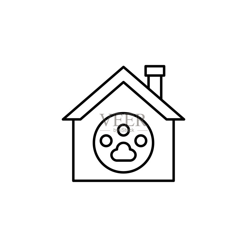 宠物家图标。宠物店图标的简单细线轮廓矢量,适用于UI和UX、网站或移动应用程序图标素材