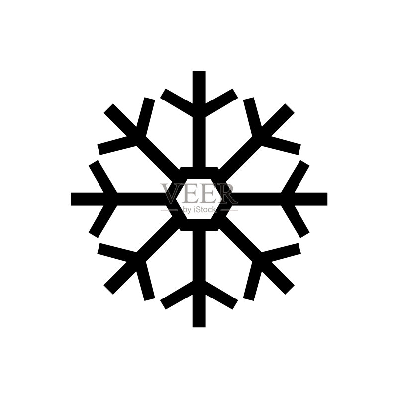 雪花图标,白色背景logo图标素材