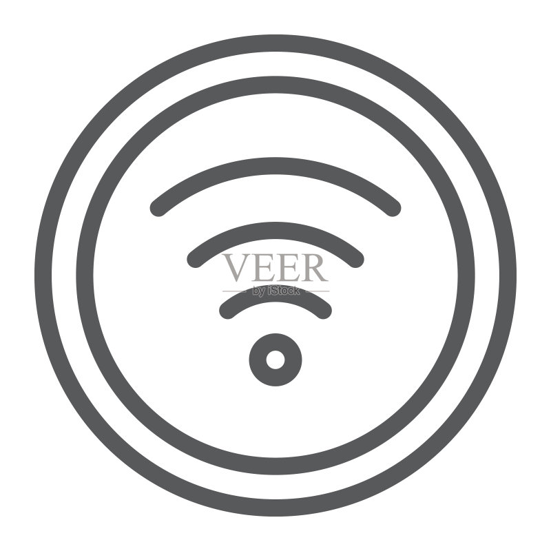 Wi-Fi线性图标:互联网和无线网络标志矢量素材图标素材