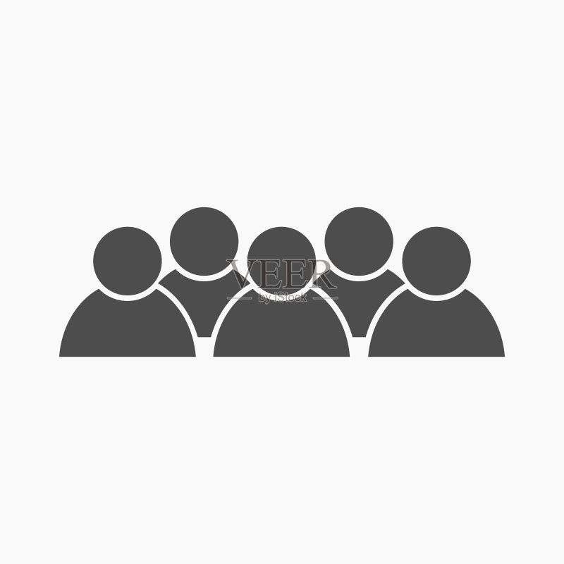 多个商务人士团队图标(扁平设计,适用于网站和手机APP)图标素材