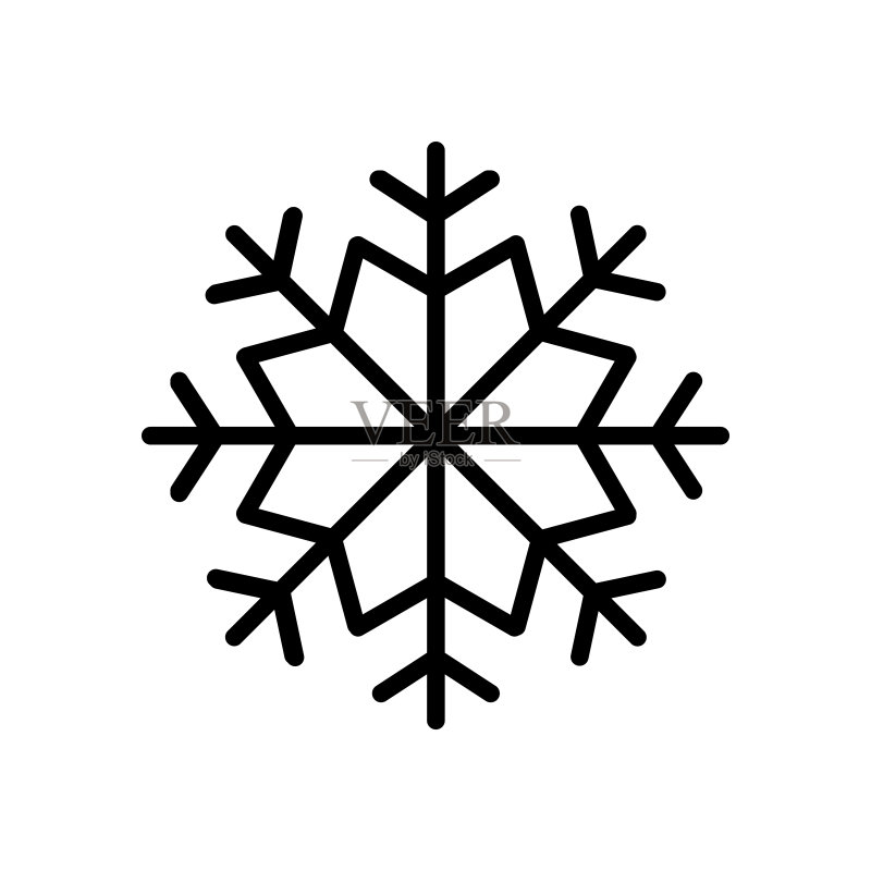 雪花图标,白色背景logo图标素材