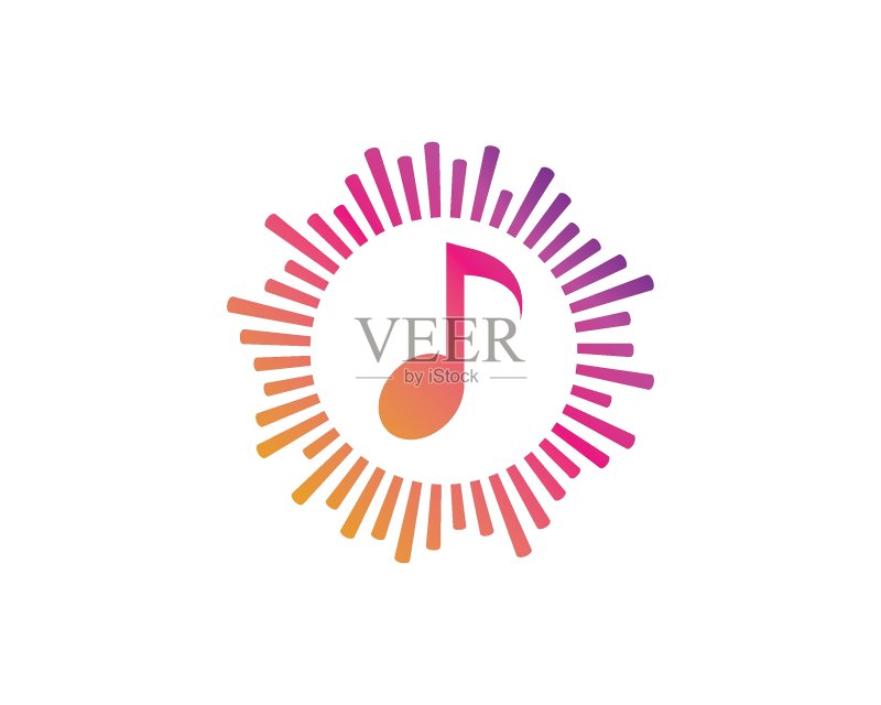声波、脉冲线、均衡器和音效logo矢量图标图标素材