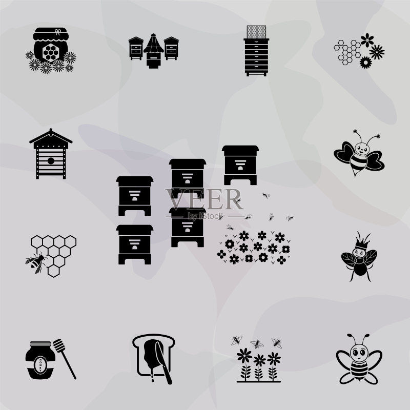 标准蜂箱图标:网站和App通用养蜂设计图标素材
