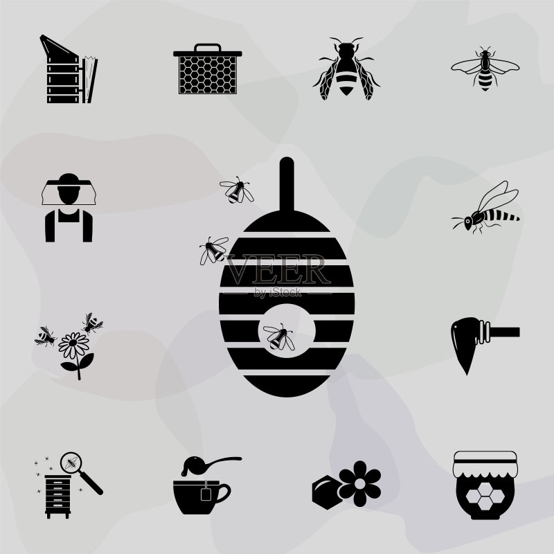 蜂巢图标:网站及App设计通用养蜂素材图标素材
