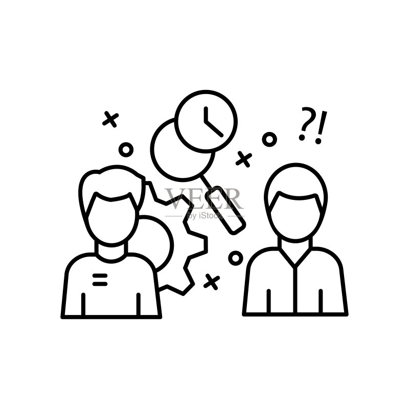 时间管理搜索齿轮图标,商业元素图标图标素材