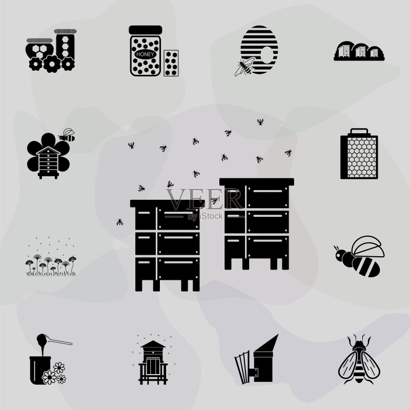 标准蜂箱图标:网站和App通用养蜂设计图标素材