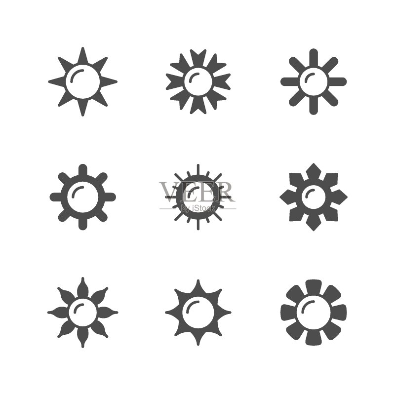 太阳的glyph图标集图标素材