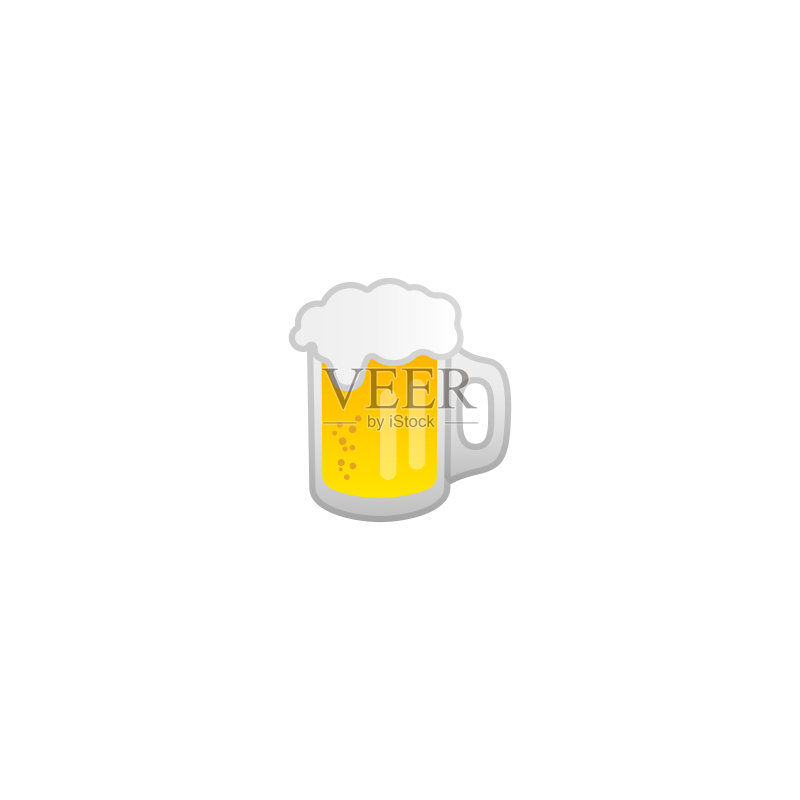 啤酒杯矢量图标冷啤酒玻璃表情符号插图图标素材