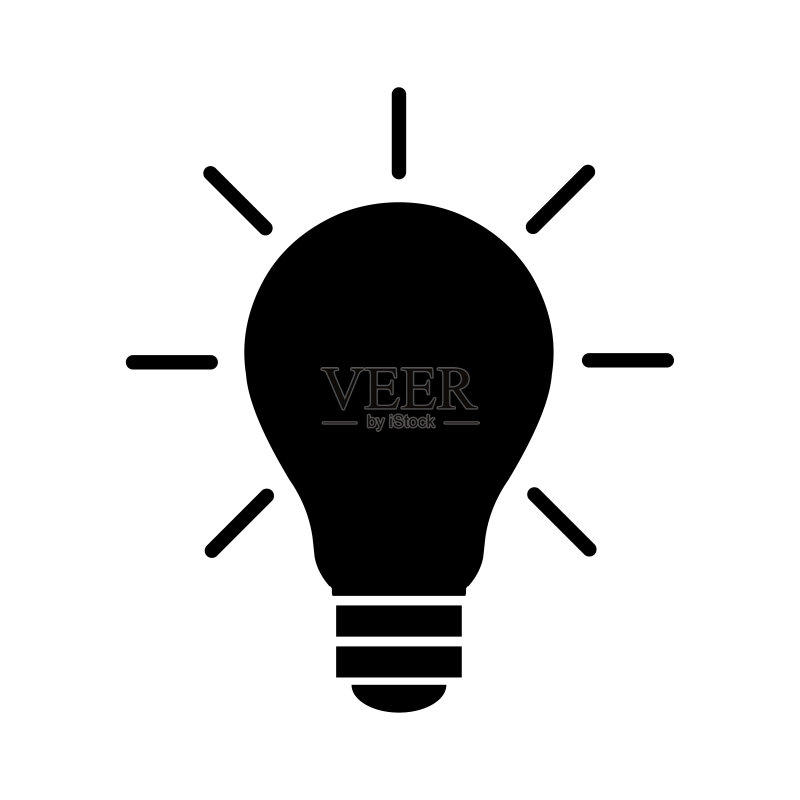 白色背景上的灯泡图标logo图标素材