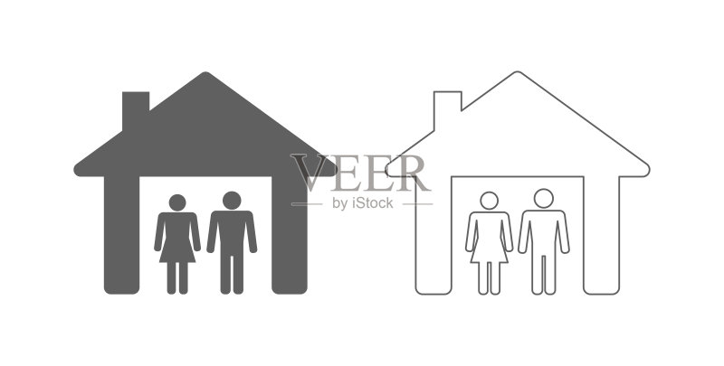 男女房屋登录图标图标素材