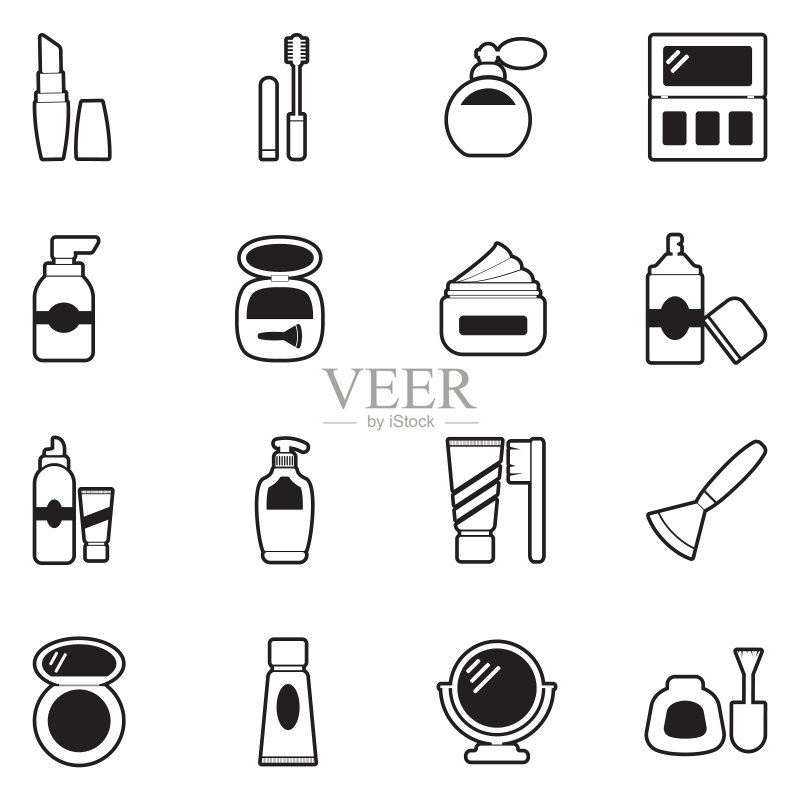 化妆品图标,线性填充设计矢量图图标素材